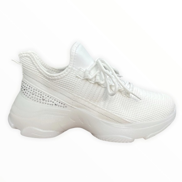 White Glitzy Rhinestone Embellished FlyKnit - Picture 6 of 10